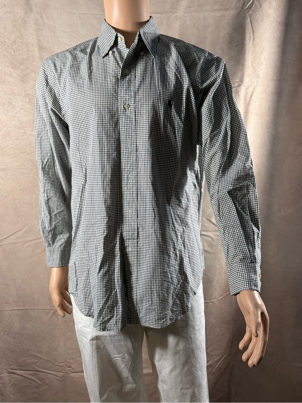Ralph Lauren Black and White Gingham Dress Shirt